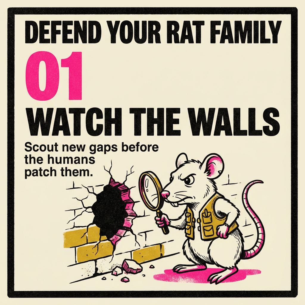Defend Your Rat Family flyer 1: Watch the Walls